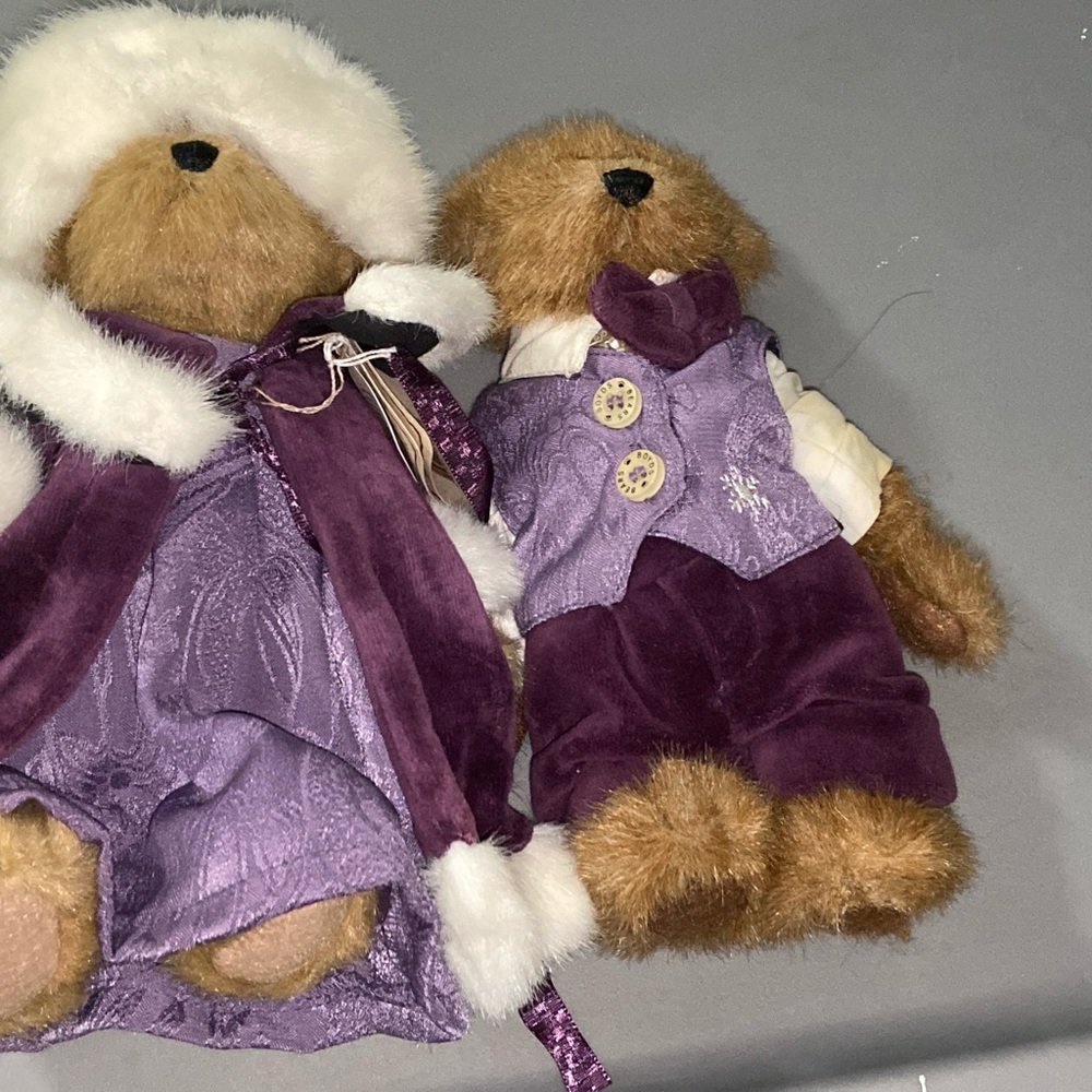 Boyd Bears Plush Teddy Bear Couple in Purple Outfits